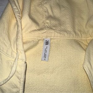 Zara yellow cropped zip up jacket